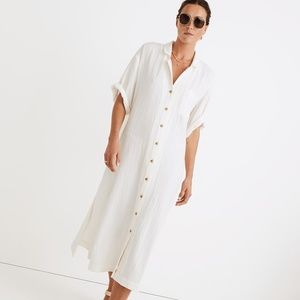 Madewell Lightestspun Cover-Up Maxi Shirtdress in Lighthouse